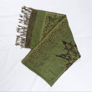 Pashmina silk green scarf